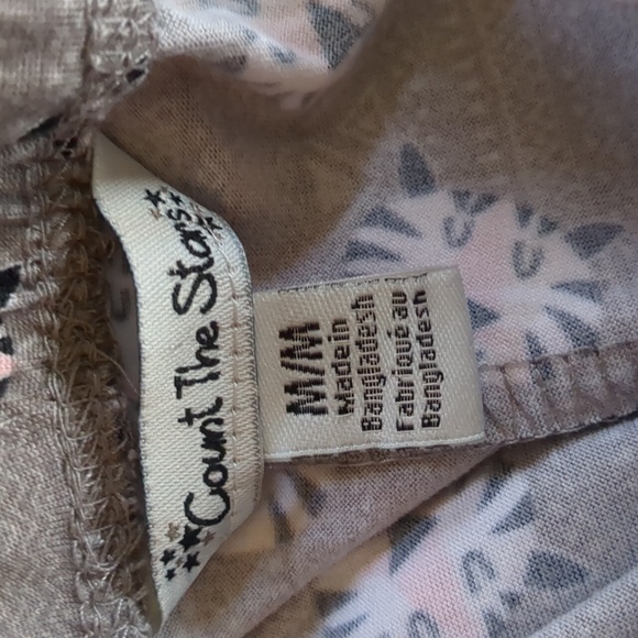 COUNT THE STARS* 2pc set top and elastic waist pants/drawstring knit cuffs siz M - Picture 7 of 7